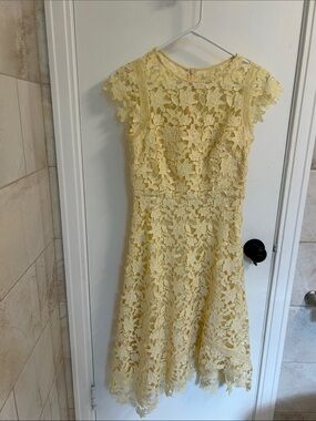 Eliza J Asymmetric Lace Dress